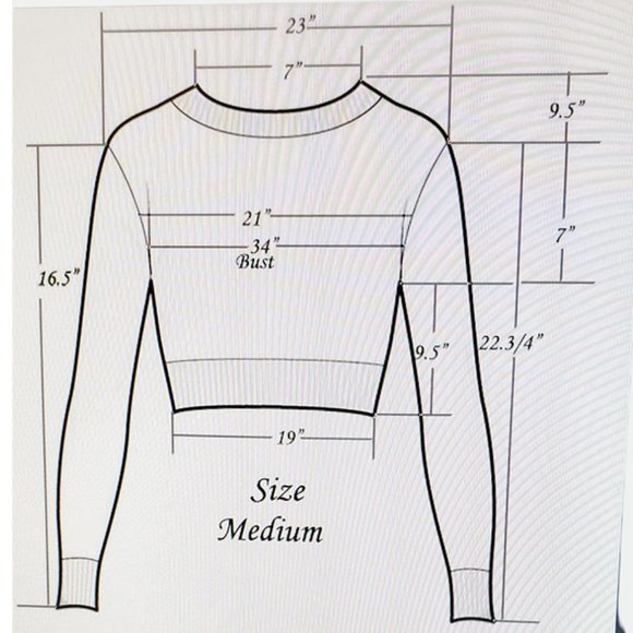 Crop Top Long Sleeve Knit Sweater New Without Tags Or Brand Tag - Picture 9 of 10